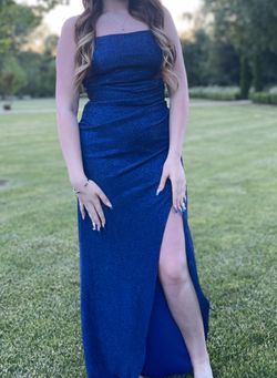 Blue Glitter Prom Dress (Size Medium) read description!! 