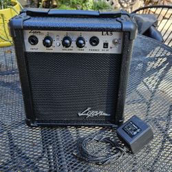 LYON BY WASHBURN CORDLESS COMBO ELECTRIC GUITAR AMP 9V BATTERY Model LA5 TESTED EXCELLENT WORKING CONDITION