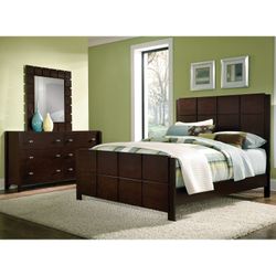  Queen Bed with Nightstand and Mattress Foundation 