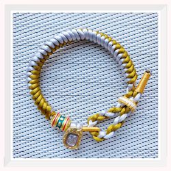 Handmade Tibetan Diamond Knot thicken braided string bracelet with goddess pendant. 
