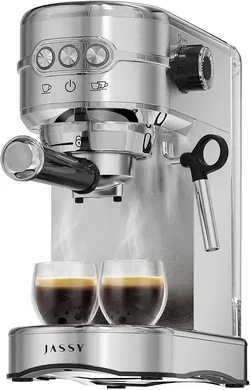JASSY Espresso Maker 20 Bar Cappuccino Coffee Machine with Milk Steamer for Espresso/Cappuccino/Latte/Mocha for Home Brewing,Single/Double Cup Control
