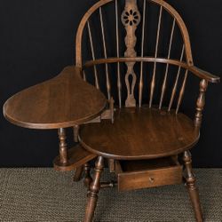 Hale Windsor Writing Desk Chair w/ Drawer Solid Wood