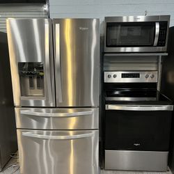 🔥 Whirlpool Kitchen Appliance Set – 4 Door Refrigerator 🔥