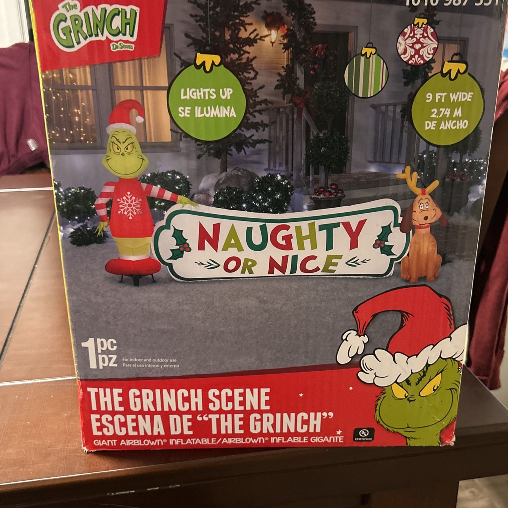 9ft Wide Grinch Blow Up Decoration