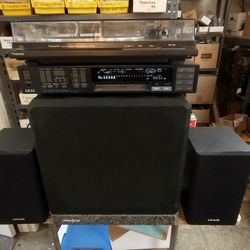 Vintage 1980s Complete Stereo System. Receiver Speakers Turntable Sub. Serviced.