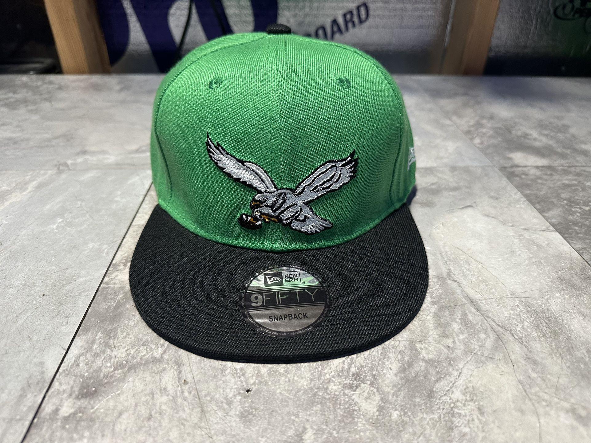 NWT Philadelphia Eagles Kelly Green New Era 9Fifty Flat Brim SnapBack Hat Cap