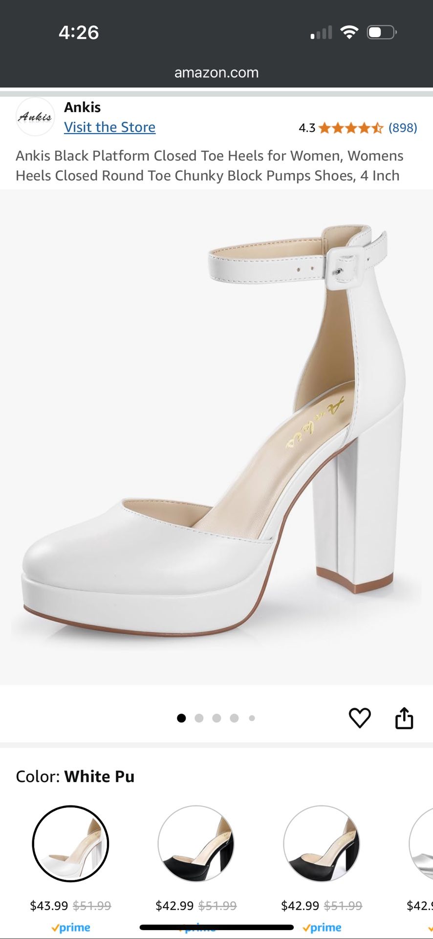 Platform Closed Toe Heels for Women. Wedding Shoes size 6.5