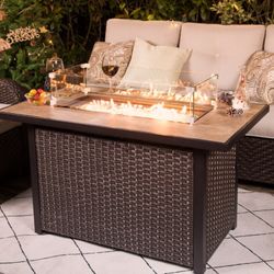 New 43 Inch Propane Patio Fire Pit Table 