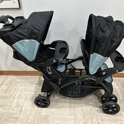Babytrend Sit N’ Stand  Double Stroller Desert Blue