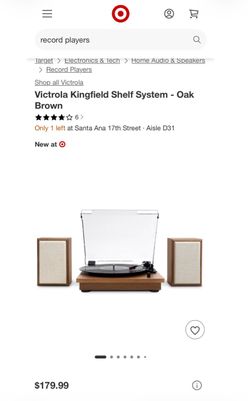 Victrola kingfield record player