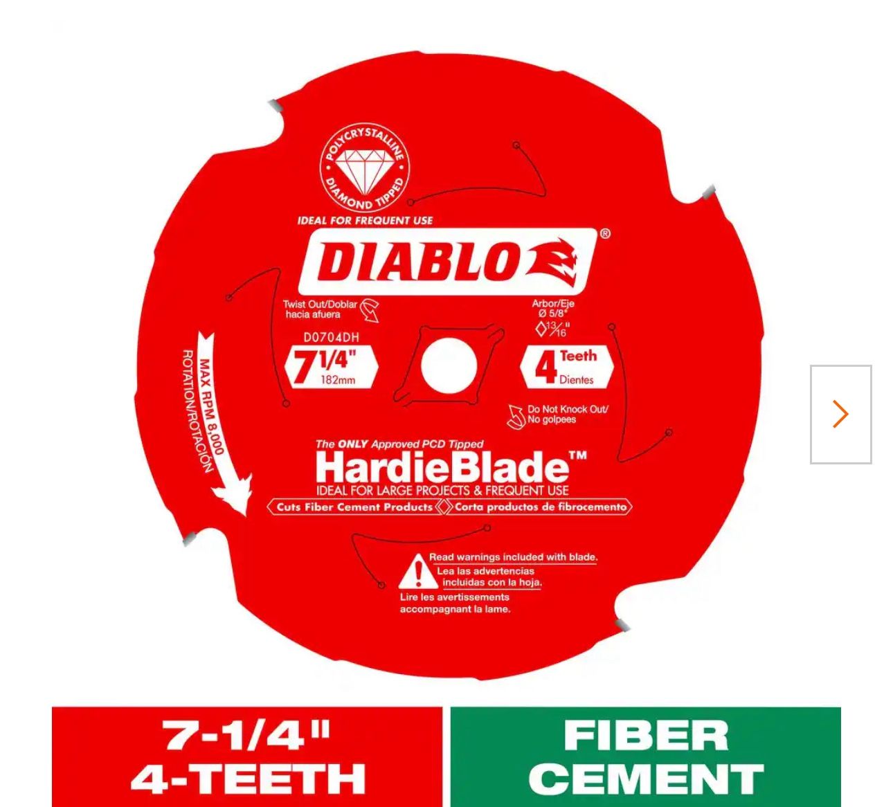 DIABLO - 7-1/4in. x 4-Teeth HardieBlade