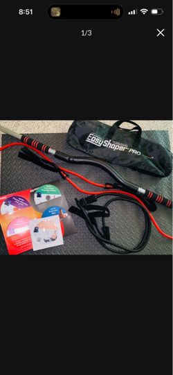 Easy Shaper Pro Tony Little Exercise Kit Resistance Bands DVDs Bar Storage Bag