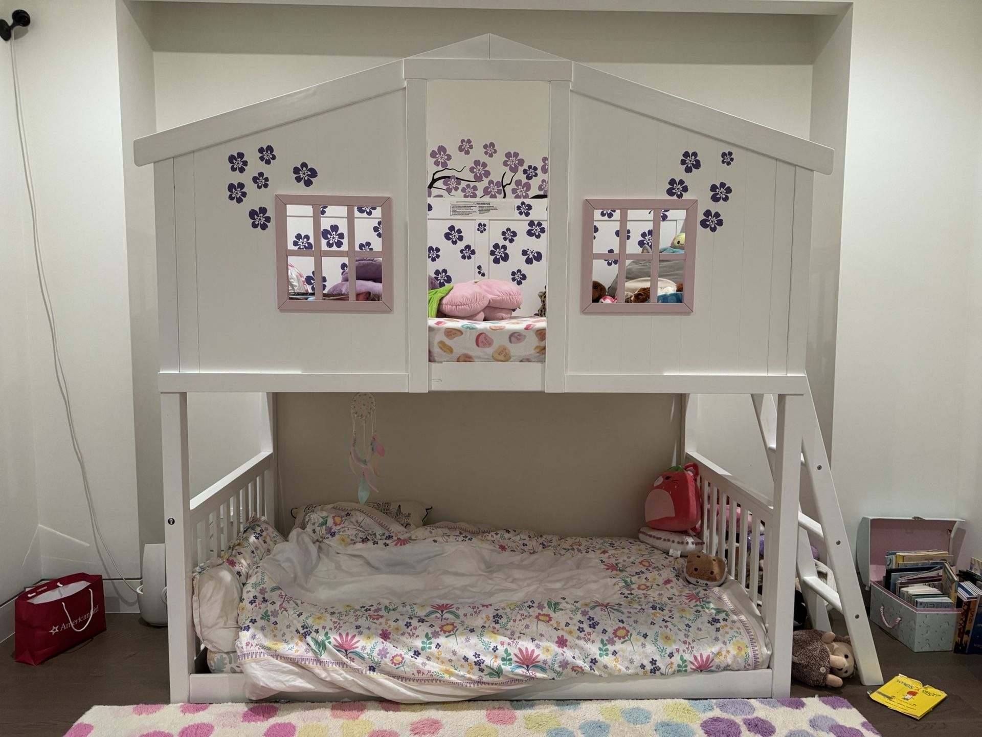 Rohan Cottage White Wood Twin over Twin Bunk Bed