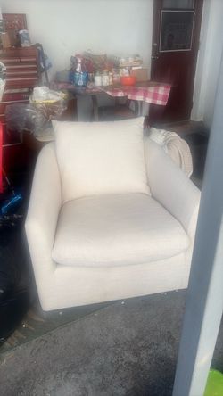 Cream Upholstered Accent Armchair