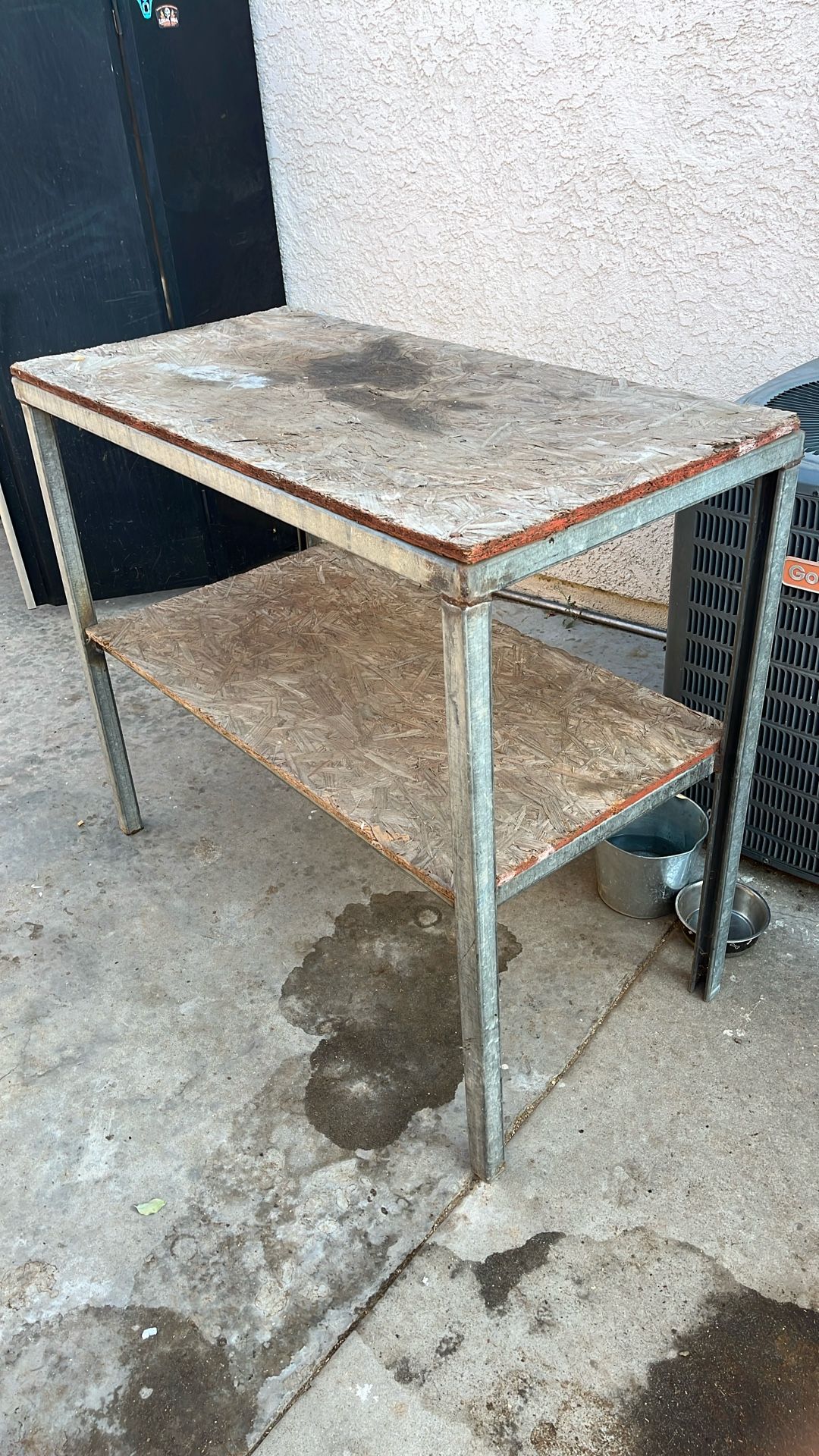 Metal End Wood  Work Bench 