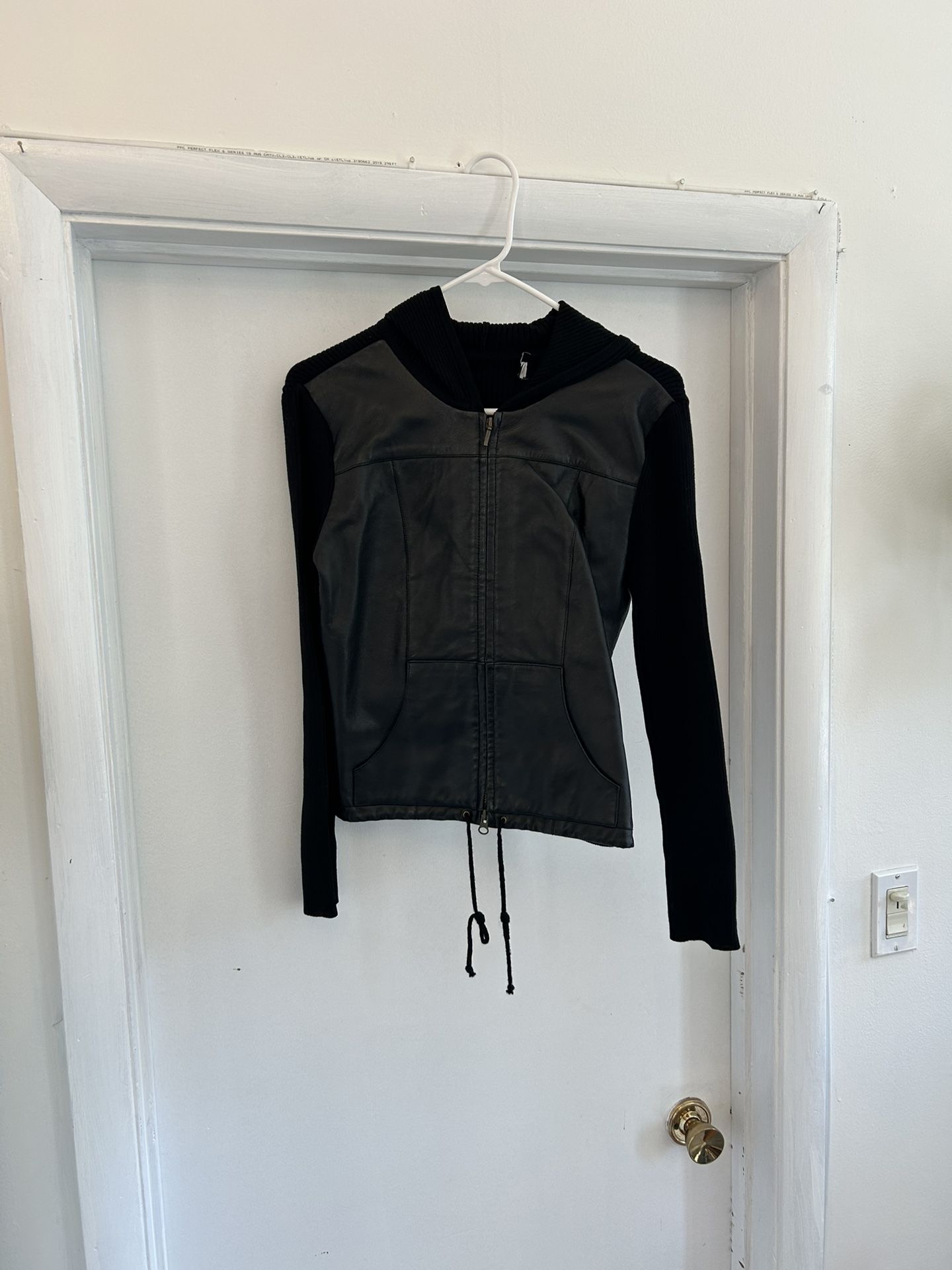 Vintage Leather-fronted Hooded Jacket (women’s)