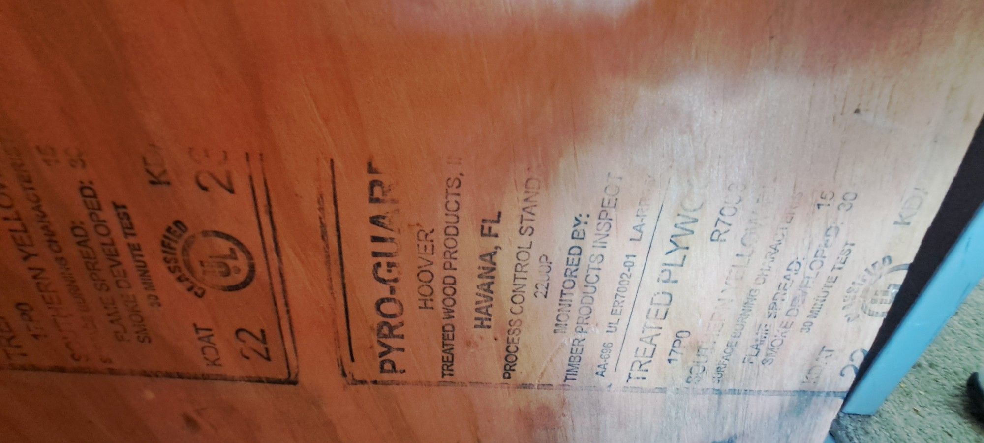 Fire Rated Plywood 5/8" 4x8 Sheets Total Of 17 Sheets