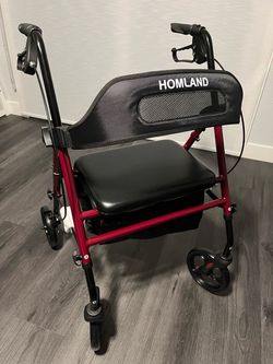 HOMLAND Foldable Rollator Walker with Seat - New