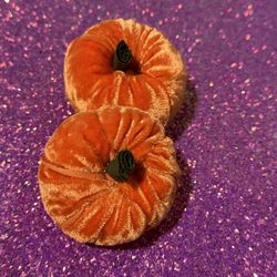 Pumpkin Velvet Hair Bows 