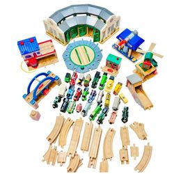 Vintage Thomas & Friends Wooden Trains Tracks Stations Bridge And More 62 pcs