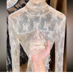 Large ivory lace top