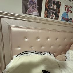 ROSE GOLD DIAMOND BED FRAME