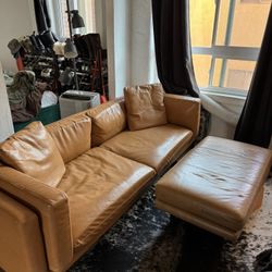 Genuine Leather Sofa & Ottoman $500