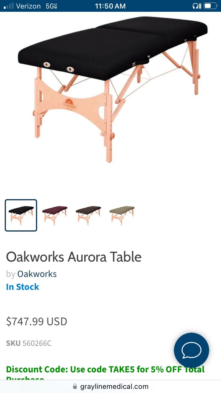 Oakworks ONE Portable Massage Table Package