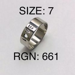 Stainless Steel Ring Band: Size-7/RGN-661