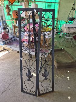 Metal Decorative Panels With Grecian Designs – Set of 2 Over 4' Tall