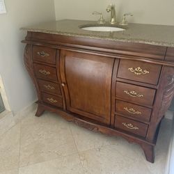 Available - Freestanding Wood Granite Vanity Top  47L X 35W