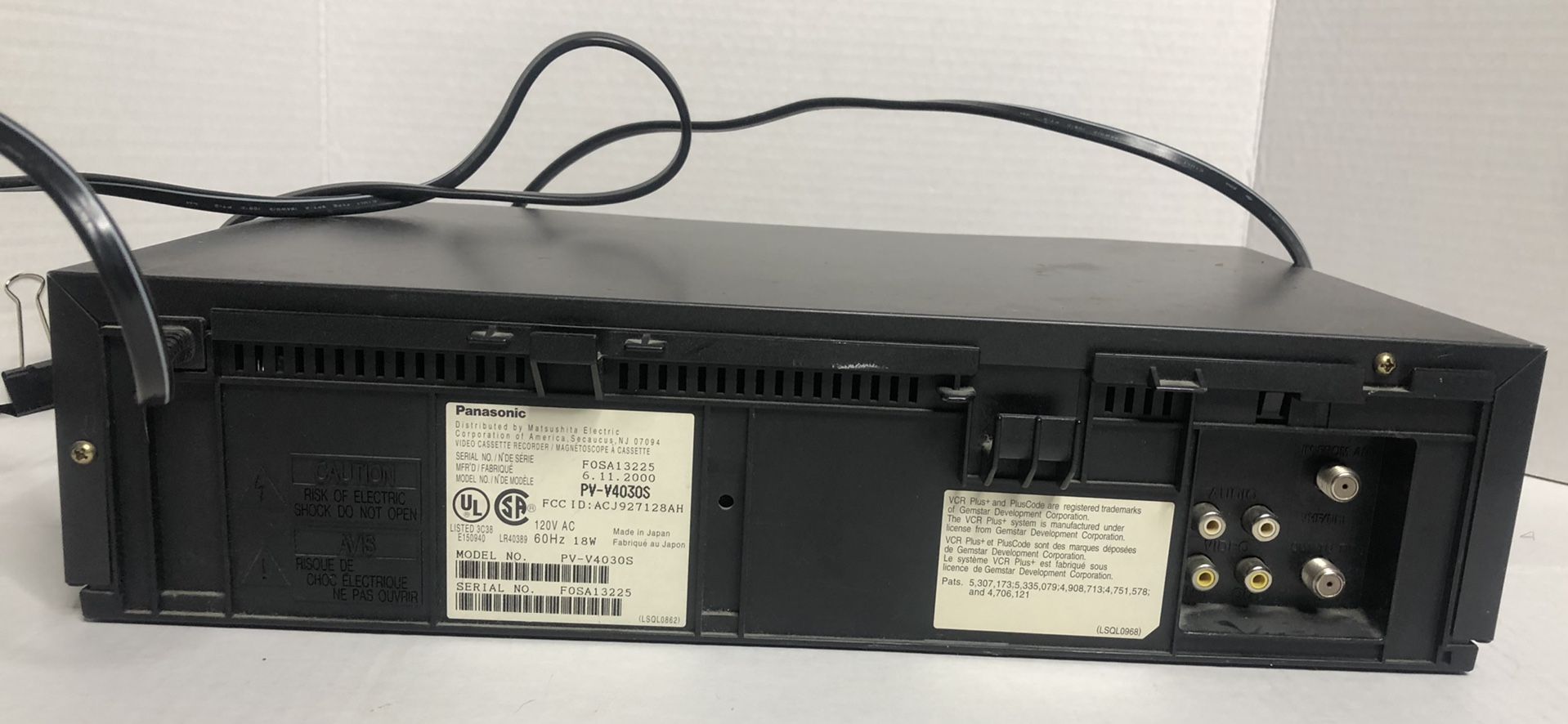 Panasonic VCR 4 Head Omnivision - WORKS