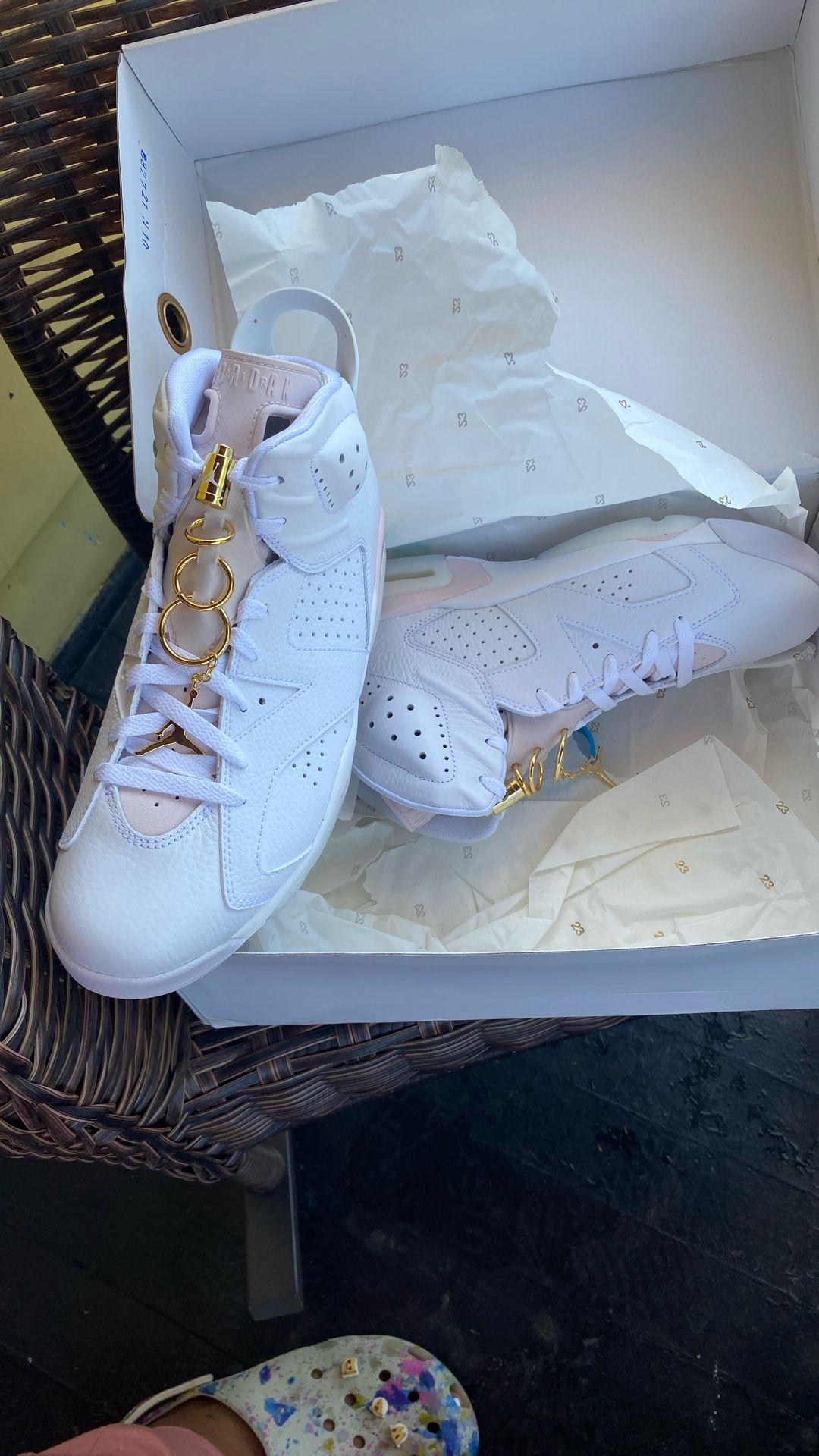 Jordan 6 Gold Hoops Woman’s Size 12
