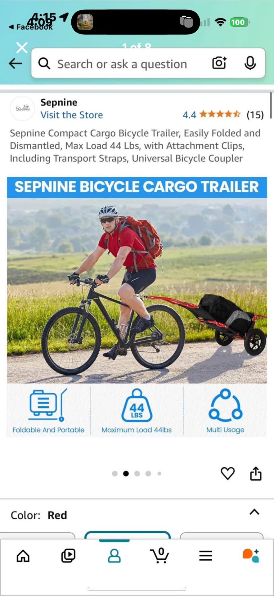 New unopened Sepnine Compact Cargo Bicycle Trailer