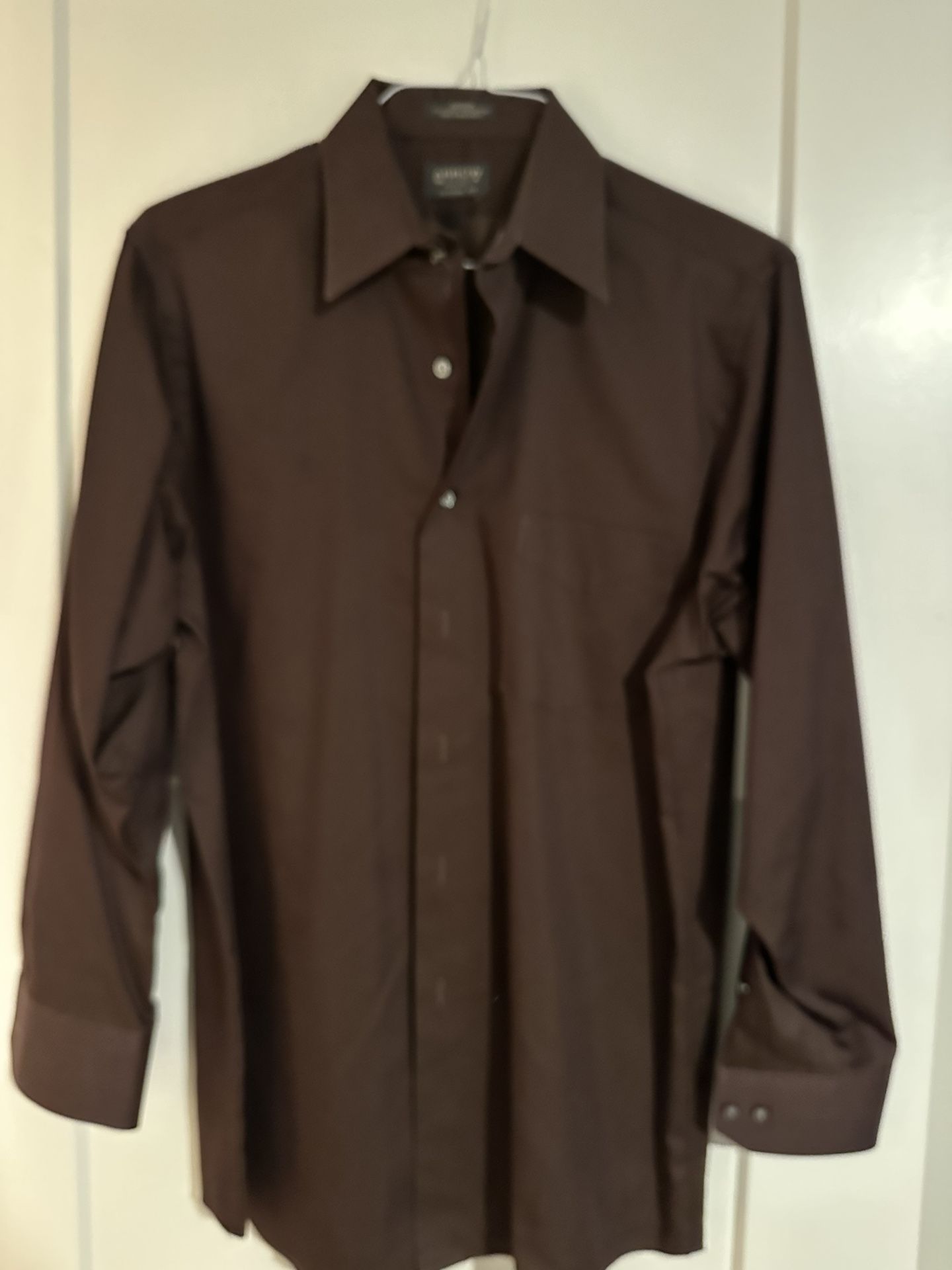 Arrow Dark Brown Dress Shirt Size 15.5, 32/33