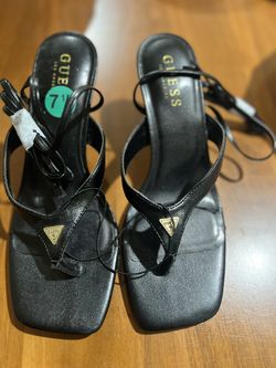 GUESS Sandal Heel Square Toe Lace Up Heels