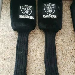 Oakland Raiders Golf Club Head Covers X and 3 