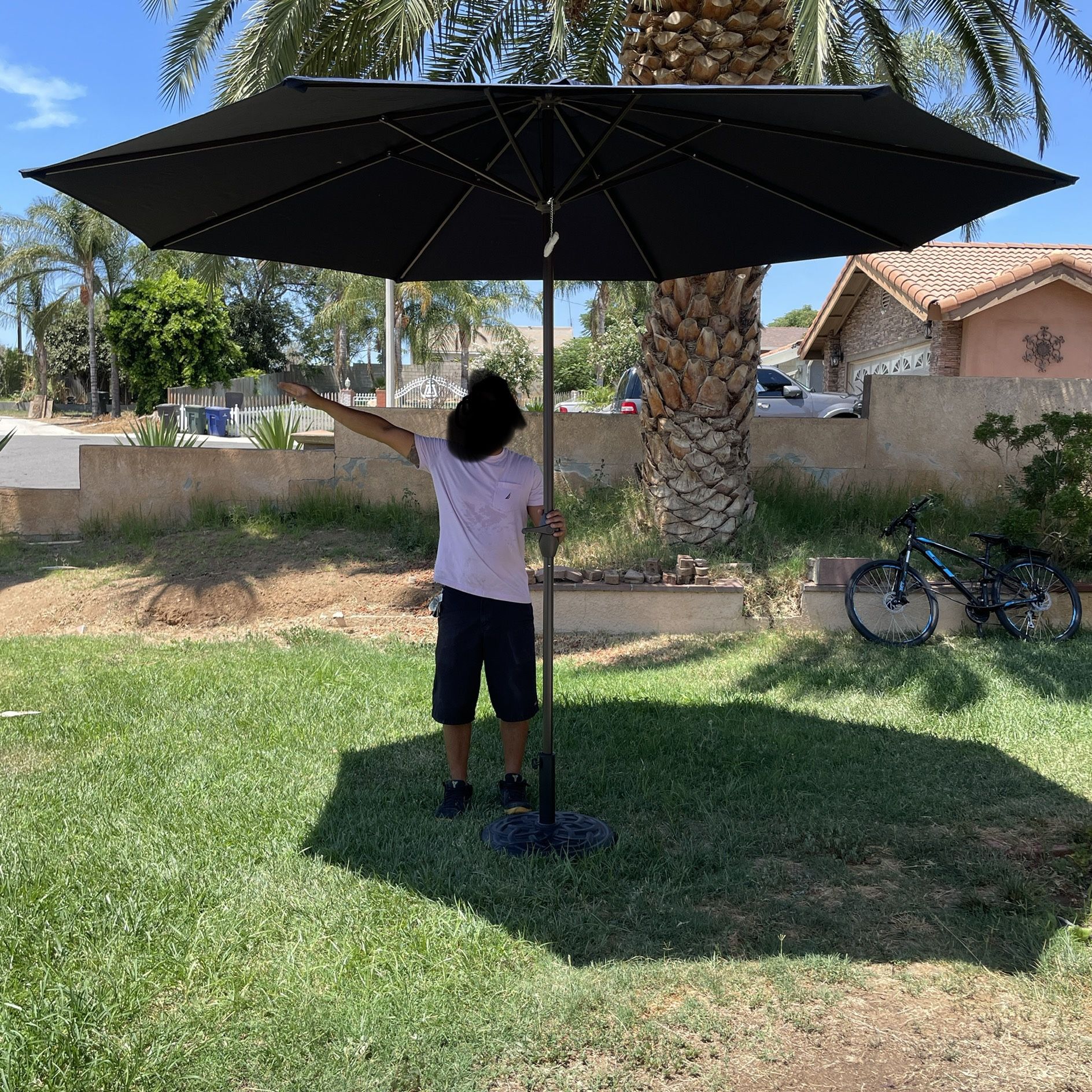 New 11FT NAVY BLUE PATIO UMBRELLA NOT INCLUDED BASE