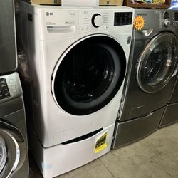 LG THINQ FRONT LOAD WASHER WITH WASH PEDESTAL