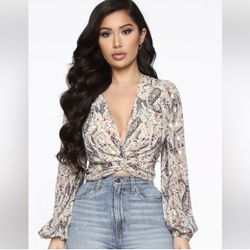Paisley Twist Crop Top