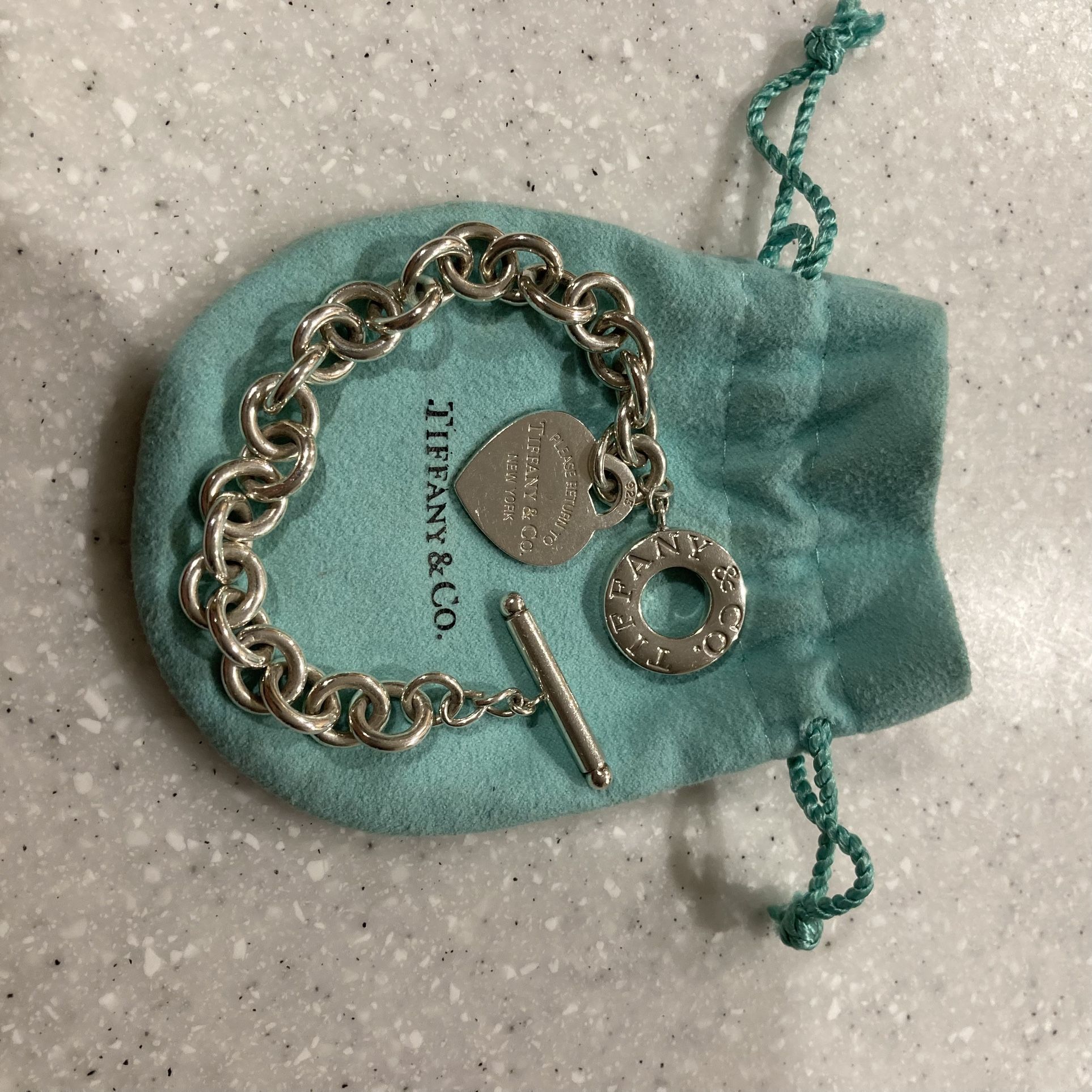 8in Tiffany & Co Heart Tag Toggle Bracelet