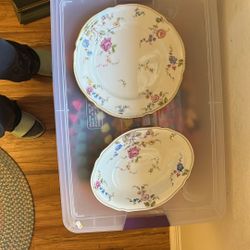 Castleton China Pattern Sunnyvale Plate & Serving Bowl