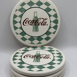 Vintage Coca-Cola Coasters Cork Bottoms four