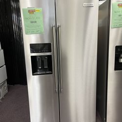 Refrigerator, Kitchen aid Open Box 36” Side By Side Reddit