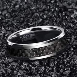 Men's tungsten carbon ring