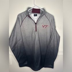 Colosseum Gray and Maroon Quarter-Zip Pullover Virginia Tech