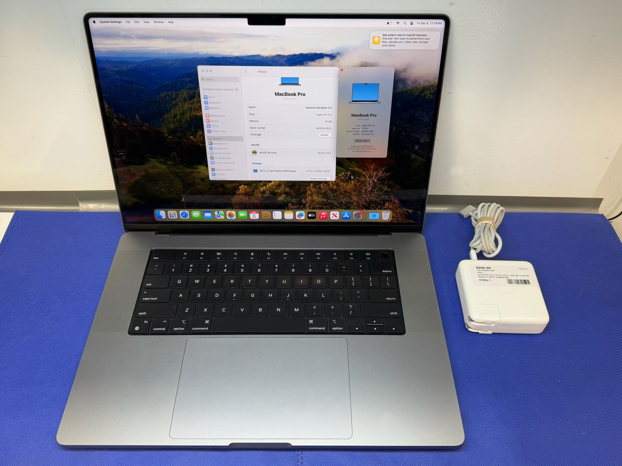 Apple MacBook Pro (16.2-inch, M1 Pro, 16GB RAM, 512GB SSD) - Space Gray