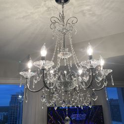 Crystal Chandelier 6 Lights,  Like New