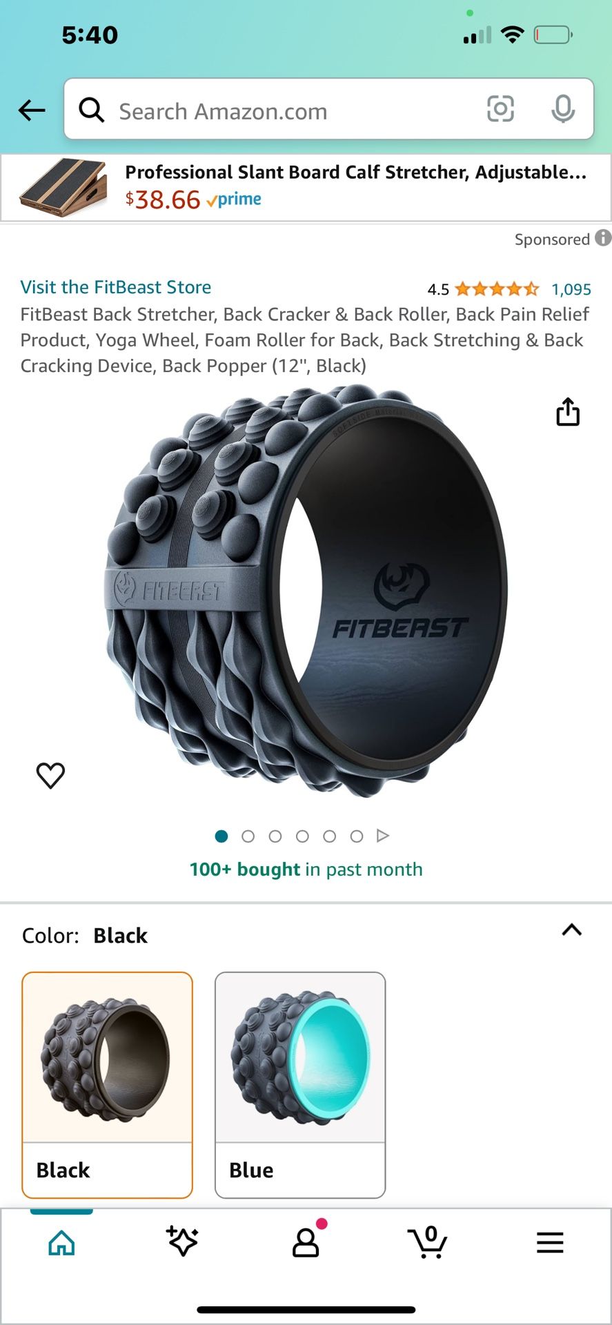 FitBeast Back Stretcher, Back Cracker & Back Roller, Back Pain Relief Product, Yoga Wheel, Foam Roller for Back, Back Stretching & Back Cracking Devic