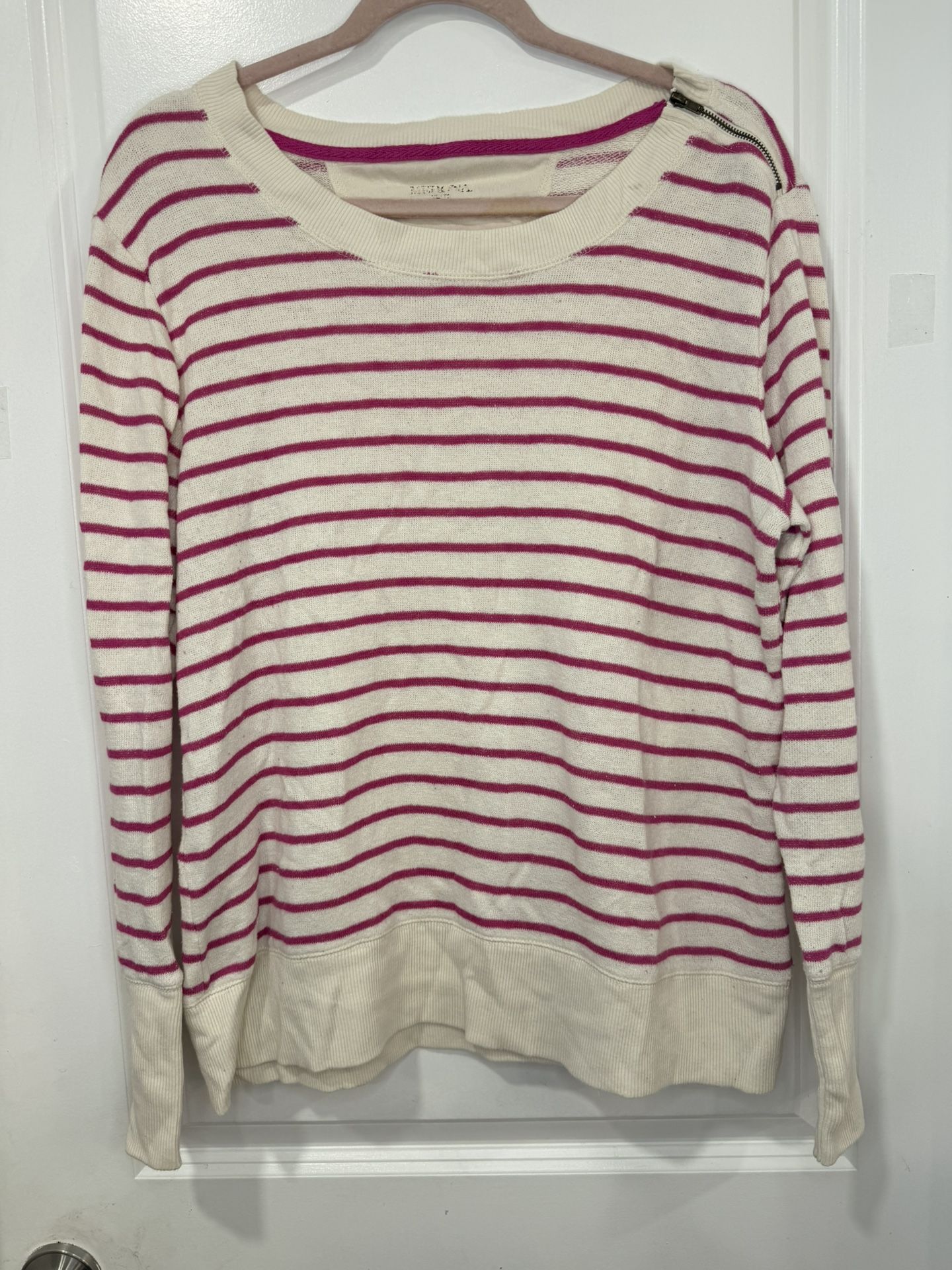 Merona Brand Hot pink And White Striped Women’s Sweater XL